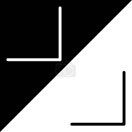 Icono vectorial de esquina inferior derecha, icono de estilo Lineal, de la colección de iconos de flechas Chevrons and Directions, aislado en fondo blanco y negro.