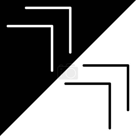 Oben rechts Pfeil Vector Icon, Lineal-Stil-Symbol, aus Arrows Chevrons and Directions icons collection, isoliert auf schwarzem und weißem Hintergrund.