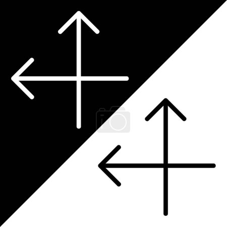 Intersect arrows Vector Icon, Lineal style icon, from Arrows Chevrons and Directions icons collection, isolated on Black and white Background.
