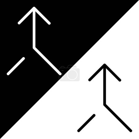 Merge up Vector Icon, Lineal style icon, aus Arrows Chevrons and Directions icons collection, isoliert auf schwarzem und weißem Hintergrund.