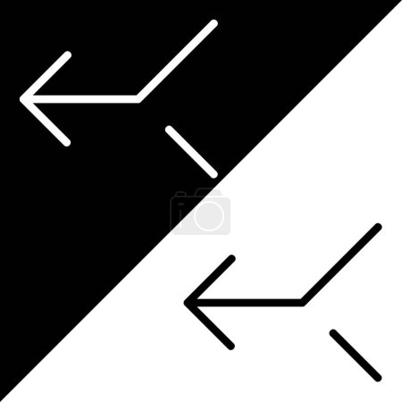 Links Vector Icon, lineares Stilikon, aus der Arrows Chevrons and Directions Icons Sammlung zusammenführen, isoliert auf schwarzem und weißem Hintergrund.