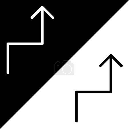 zigzag arrow Vector Icon, Lineal style icon, from Arrows Chevrons and Directions icons collection, isolated on Black and white Background.