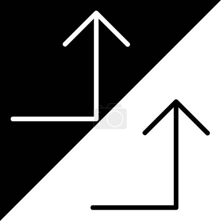 Drehen Sie Pfeil rechts nach oben Vector Icon, lineares Stil-Symbol, aus Arrows Chevrons and Directions icons collection, isoliert auf schwarzem und weißem Hintergrund.