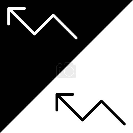 Trend, Chat, Wirtschaft, Aufstieg Vector Icon, Lineal Stil-Symbol, aus Arrows Chevrons and Directions Symbole Sammlung, isoliert auf schwarz-weißem Hintergrund.