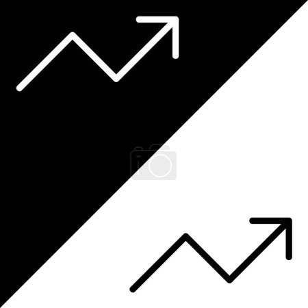 Trend, chat, economic, rise Vector Icon, Lineal style icon, from Arrows Chevrons and Directions icons collection, isolated on Black and white Background.