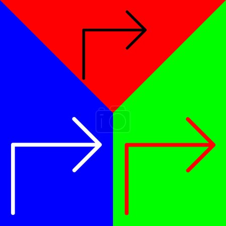 Pfeil nach oben Vector Icon, lineares Stil-Symbol, aus der Arrows Chevrons and Directions Icons Sammlung, isoliert auf rotem, blauem und grünem Hintergrund.
