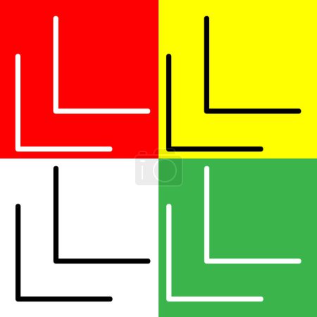 Links doppeltes Vector Icon, lineares Stilsymbol, aus der Arrows Chevrons and Directions Icons Sammlung, isoliert auf rotem, gelbem, weißem und grünem Hintergrund.