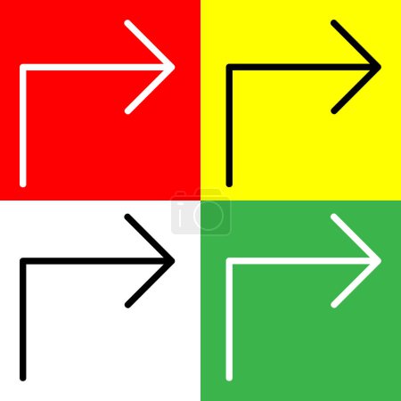 Up right arrow Vector Icon, Lineal style icon, from Arrows Chevrons and Directions icons collection, isolated on Red, Yellow, White and Green Background.