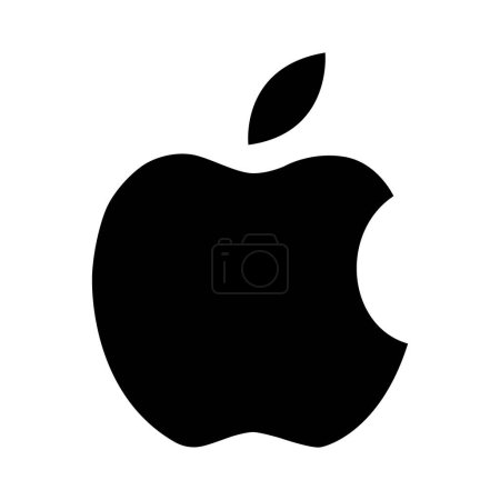 Dhaka, Bangladesh- April 14 2024: Apple logo isolated on transparent background. Apple is the producer of the iPhone smartphones and MacBook laptops.