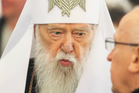 Téléchargez les photos : Le patriarche Filaret est un chef religieux ukrainien, actuellement primat et patriarche de l'Église orthodoxe ukrainienne Patriarcat de Kiev - en image libre de droit