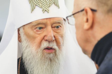 Téléchargez les photos : Le patriarche Filaret est un chef religieux ukrainien, actuellement primat et patriarche de l'Église orthodoxe ukrainienne Patriarcat de Kiev - en image libre de droit
