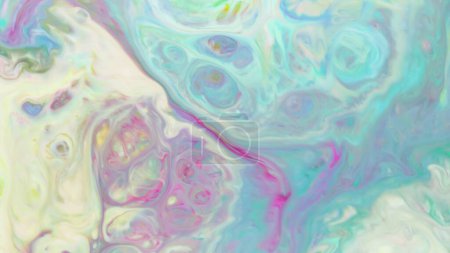Photo for Pastel colors abstract background. Multicolored stains on a liquid surface. Psychedelic pattern - Royalty Free Image