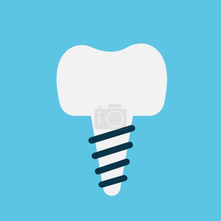 Téléchargez les illustrations : Un implant dentaire. Vecteur, style plat - en licence libre de droit