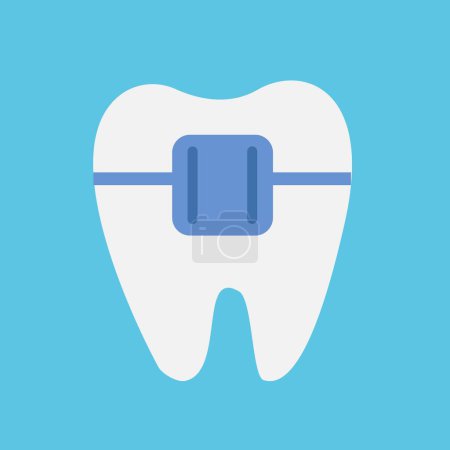 Illustration for Tooth from berets on a bare background. Vector, flat style. - Royalty Free Image