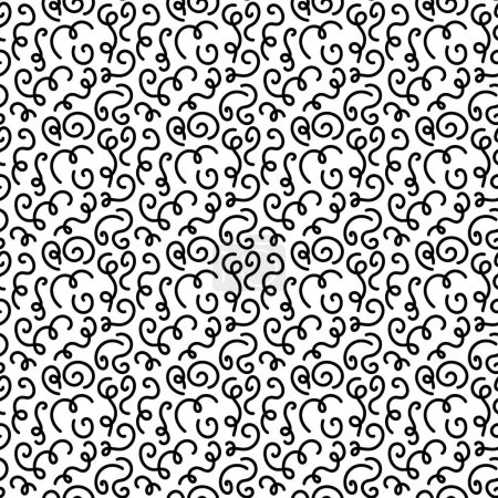 Illustration for Decorative hand drawn doodle nature ornamental curl vector sketchy seamless pattern. - Royalty Free Image