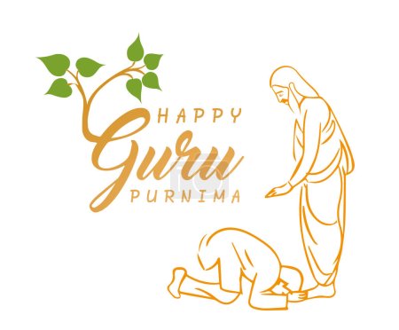 Illustration for Creative vector Illustration for the Day Of Honoring Celebration Guru Purnima. - Royalty Free Image
