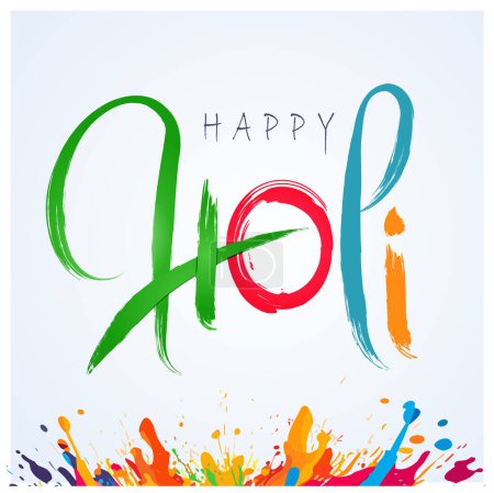 Illustration for Happy holi festival. colorful pot and powder. vector illustration design. - Royalty Free Image