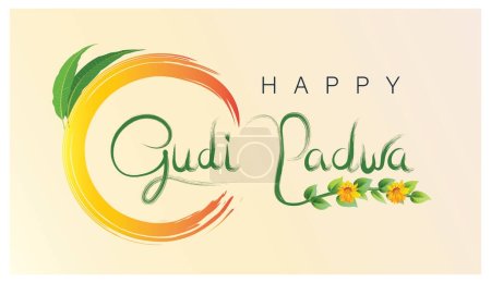 illustration of Gudi Padwa ( Lunar New Year ) celebration of India