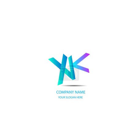 Illustration for XK Simple Letters logo Design - Royalty Free Image