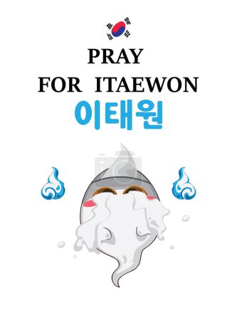 Téléchargez les illustrations : Priez pour Itaewon.Priez pour Itaewon Tragédie en Corée à l'Halloween 2022 - en licence libre de droit