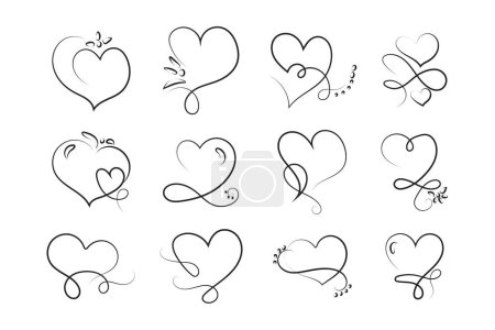 Herz-Liebeszeichen für immer. Romantik und Hochzeitssymbole, flaches Element des Valentinstages.