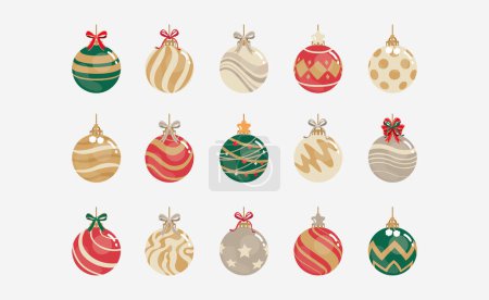 Téléchargez les photos : Boules de Noël vecteur en conception plate - en image libre de droit