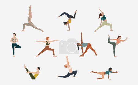 Téléchargez les photos : Vecteur de yoga en design plat - en image libre de droit