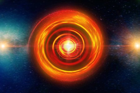 Feuer Photonenring heißes Gas spinnenden Wurmloch, Schwarzes Loch Super Nova in Deep Space Galaxie kreative Wissenschaft vorstellen Element von der NASA