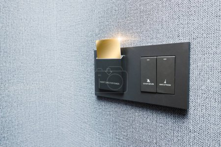 Photo for Hotel Key Card, Energy Saving Switch Insert Key For Power, Key Card Hotel Room, Card Key Socket - Royalty Free Image