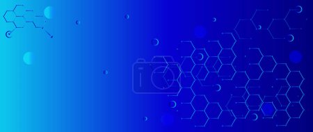 Photo for Scientific, technological molecular medical background.Genetic engineering and molecular structure, hexagon DNA network, science chemical and biotechnology concept, innovation technology, healthcare - Royalty Free Image