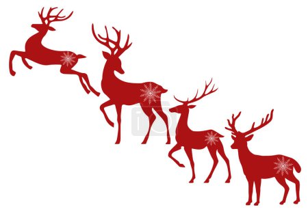 Illustration for Christmas deer, moose. Festive decor - Royalty Free Image