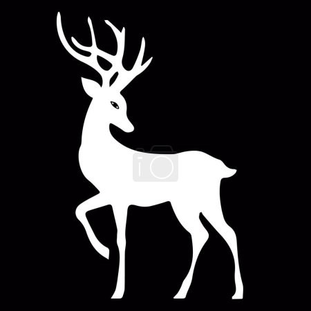 Illustration for Deer, elk, contour hand drawing. For your decor - Royalty Free Image