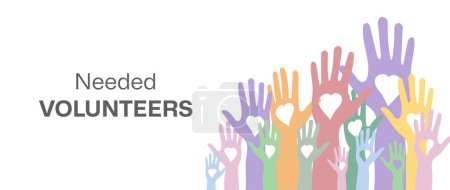 Illustration for National volunteering banner, national volunteering month. - Royalty Free Image