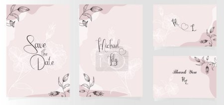 Illustration for Elegant background, template for invitations, cards, wedding decor with place for text. A delicate floral pattern will successfully complement your holiday - Royalty Free Image