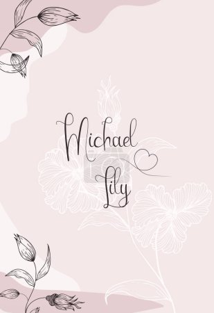 Illustration for Elegant background, template for invitations, cards, wedding decor with place for text. A delicate floral pattern will successfully complement your holiday - Royalty Free Image