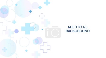 Illustration for Medical molecular background with medical elements, cardiogram. Biotechnological concept, innovative technologies, health care. Vector - Royalty Free Image