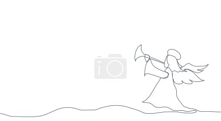Illustration for New Year and Christmas background in minimalistic style. Hand painting. For printing, design, greetings and mood. Vector - Royalty Free Image