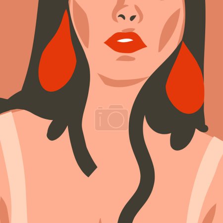 Illustration for Hand drawn vector abstract trendy graphic contemporary modern art,aesthetic fashion illustration with bohemian,beautiful modern women,minimalistic trendy style. Vector woman body abstract drawing set - Royalty Free Image