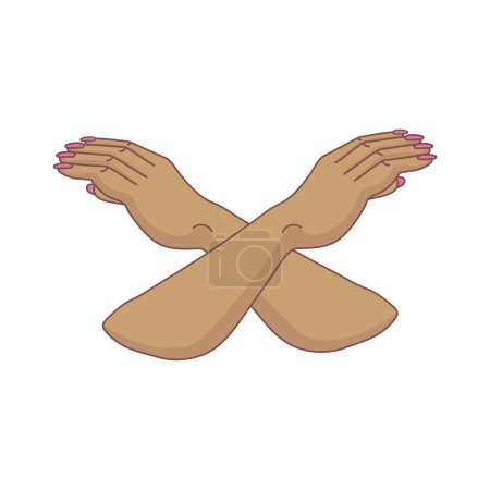 Illustration for Arms crossed in support of the feminist campaign Break The Bias - Royalty Free Image