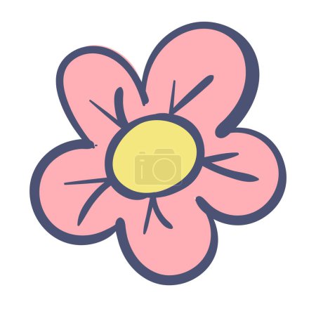 Illustration for Doodle head of abstract chamomile flower simple shape - Royalty Free Image