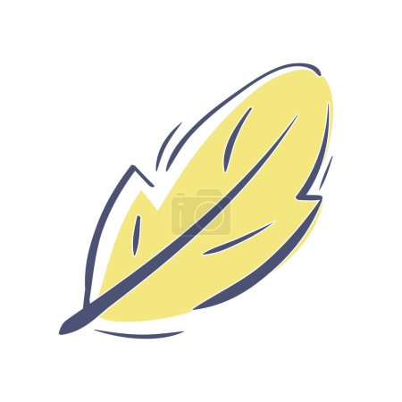 Illustration for Simple doodle bird feather hovering in the air flying - Royalty Free Image