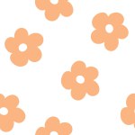 Vector orange hand-drawn flowers seamless pattern background. Perfect for fabric, scrapbooking, and wallpaper projects, kids clothes and many more. 
