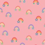 Vector abstract rainbows and stars repeating pattern background. Perfect for fabric, scrapbooking, and wallpaper projects. Vector illustration