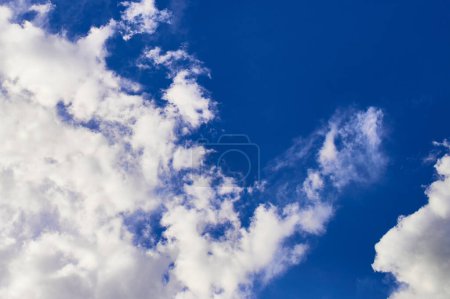blue sky with partial clound coverage for backgrounds and textures