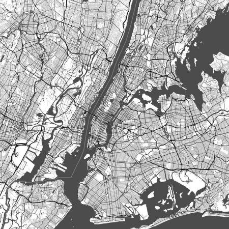 Foto de Mapa de la decoración estética de la calle minimalista en blanco y negro Monocromo de Nueva York Estados Unidos de América - Imagen libre de derechos