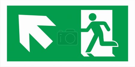 Ilustración de Símbolos de señal de escape de emergencia Salir de rutas de conformidad con la guía internacional NFPA 170 Arriba a la izquierda - Imagen libre de derechos