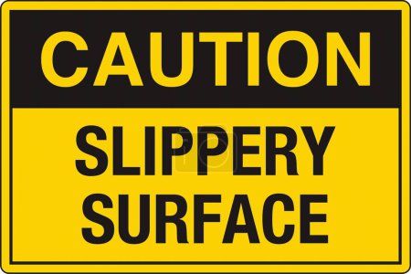 Illustration for OSHA Safety Sign Marking Label Pictogram Standards Caution Slippery Surface Landscape - Royalty Free Image
