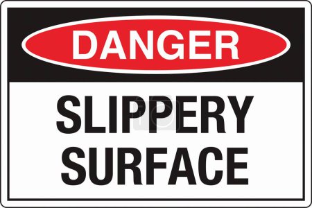 Illustration for OSHA Safety Sign Marking Label Pictogram Standards Danger Slippery Surface Landscape - Royalty Free Image
