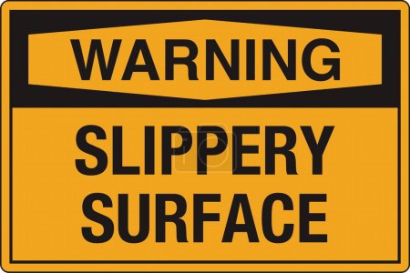 Illustration for OSHA Safety Sign Marking Label Pictogram Standards Warning Slippery Surface Landscape - Royalty Free Image