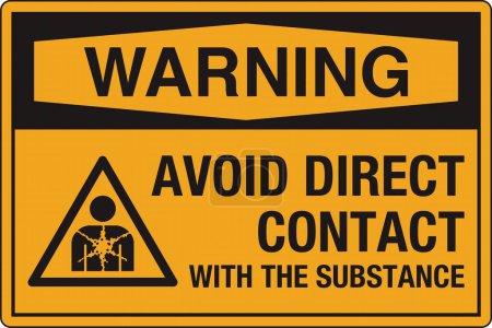 Illustration for OSHA Safety Sign Marking Label Pictogram Standards Warning Substance or mixture presenting a health hazard avoid direct contact with the substance With Symbol - Royalty Free Image